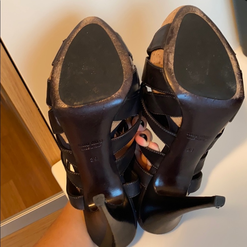 Miu Miu Black Platform Sandals - image 4